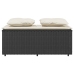 Set comedor de jardín 3 pzas con cojines ratán sintético negro