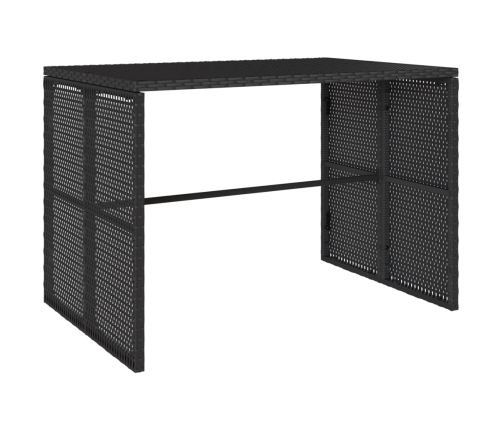 Set comedor de jardín 3 pzas con cojines ratán sintético negro