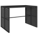 Set comedor de jardín 3 pzas con cojines ratán sintético negro