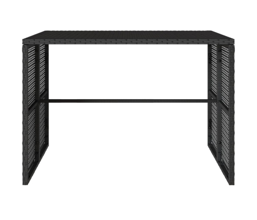 Set comedor de jardín 3 pzas con cojines ratán sintético negro