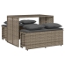Set comedor de jardín 3 piezas con cojines ratán sintético gris