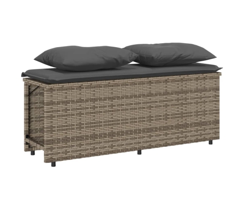 Set comedor de jardín 3 piezas con cojines ratán sintético gris