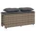 Set comedor de jardín 3 piezas con cojines ratán sintético gris
