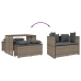 Set comedor de jardín 3 piezas con cojines ratán sintético gris