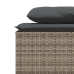 Set comedor de jardín 3 piezas con cojines ratán sintético gris