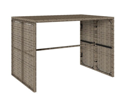 Set comedor de jardín 3 piezas con cojines ratán sintético gris