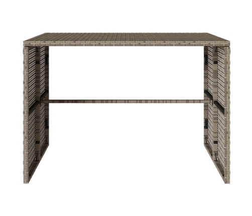 Set comedor de jardín 3 piezas con cojines ratán sintético gris