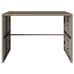 Set comedor de jardín 3 piezas con cojines ratán sintético gris
