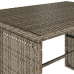 Set comedor de jardín 3 piezas con cojines ratán sintético gris