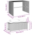Set comedor de jardín 3 piezas con cojines ratán sintético gris