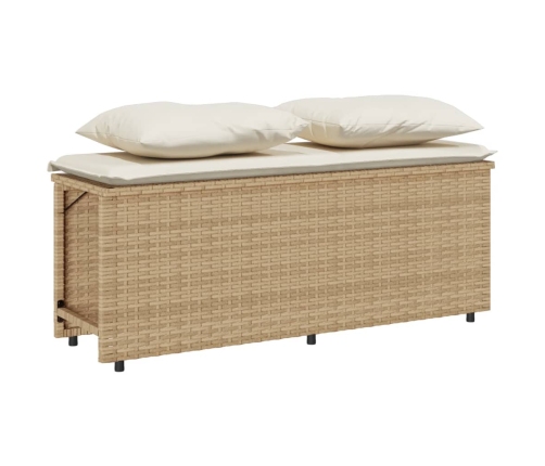 Set comedor de jardín 3 pzas con cojines ratán sintético beige
