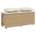 Set comedor de jardín 3 pzas con cojines ratán sintético beige
