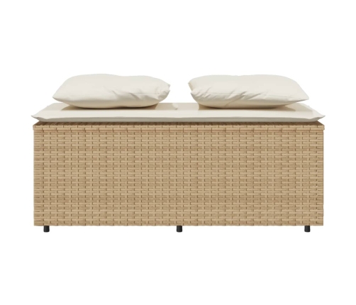 Set comedor de jardín 3 pzas con cojines ratán sintético beige