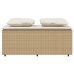 Set comedor de jardín 3 pzas con cojines ratán sintético beige