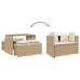Set comedor de jardín 3 pzas con cojines ratán sintético beige