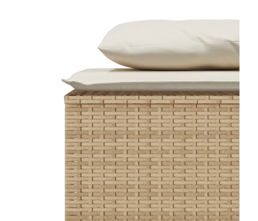 Set comedor de jardín 3 pzas con cojines ratán sintético beige