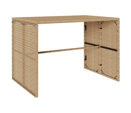 Set comedor de jardín 3 pzas con cojines ratán sintético beige