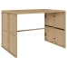 Set comedor de jardín 3 pzas con cojines ratán sintético beige