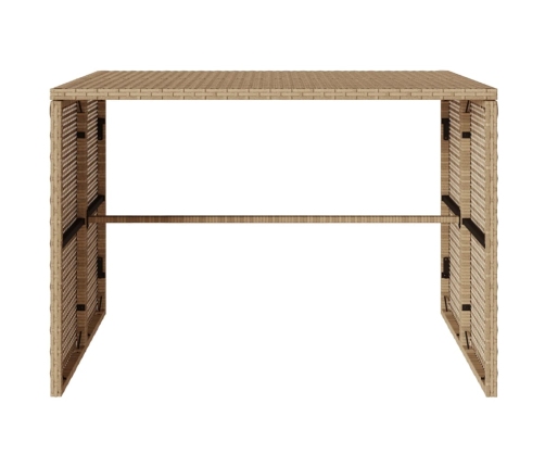 Set comedor de jardín 3 pzas con cojines ratán sintético beige