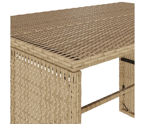 Set comedor de jardín 3 pzas con cojines ratán sintético beige