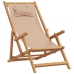 Silla de playa plegable madera maciza de eucalipto y tela taupe