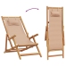 Silla de playa plegable madera maciza de eucalipto y tela taupe