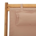 Silla de playa plegable madera maciza de eucalipto y tela taupe