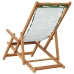 Silla de playa plegable madera maciza de eucalipto y tela hojas