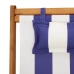 Silla playa plegable madera maciza eucalipto y tela azul blanco