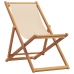 Silla de playa plegable madera maciza de eucalipto y tela beige