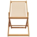 Silla de playa plegable madera maciza de eucalipto y tela beige