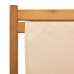 Silla de playa plegable madera maciza de eucalipto y tela beige