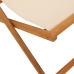 Silla de playa plegable madera maciza de eucalipto y tela beige