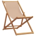 Silla de playa plegable madera maciza de eucalipto y tela taupe