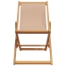 Silla de playa plegable madera maciza de eucalipto y tela taupe