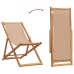 Silla de playa plegable madera maciza de eucalipto y tela taupe