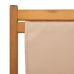 Silla de playa plegable madera maciza de eucalipto y tela taupe