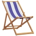 vidaXL Silla playa plegable madera maciza eucalipto y tela azul blanco