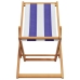 Silla playa plegable madera maciza eucalipto y tela azul blanco