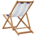 Silla playa plegable madera maciza eucalipto y tela azul blanco