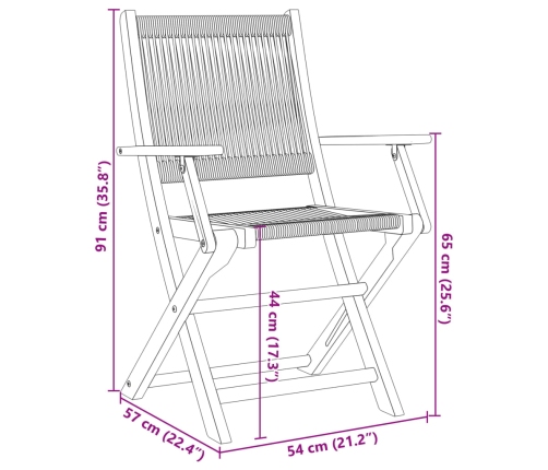 vidaXL Sillas de jardín 2 uds madera maciza acacia polipropileno gris