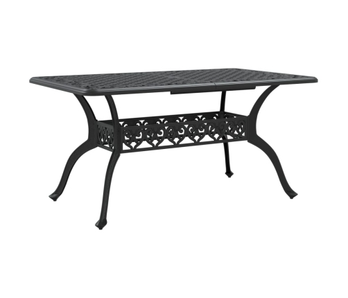 Mesa de jardín aluminio fundido negro 150x90x72 cm