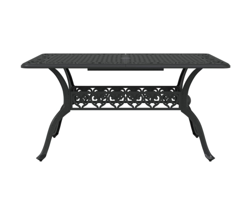 Mesa de jardín aluminio fundido negro 150x90x72 cm