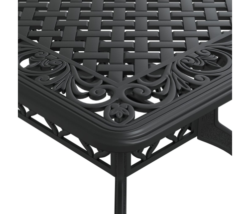 Mesa de jardín aluminio fundido negro 150x90x72 cm