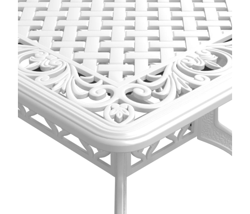 vidaXL Mesa de jardín aluminio fundido blanco 150x90x72 cm