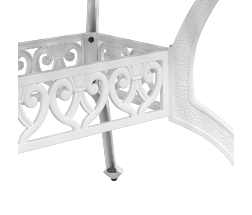 Mesa de jardín aluminio fundido blanco 150x90x72 cm