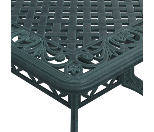 Mesa de jardín aluminio fundido verde 150x90x72 cm