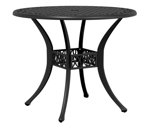 Mesa de jardín aluminio fundido negro Ø90x75 cm