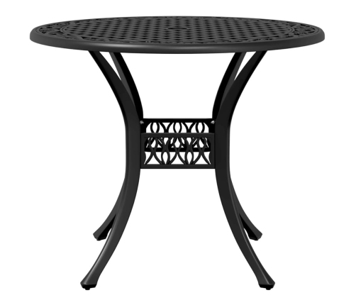 Mesa de jardín aluminio fundido negro Ø90x75 cm