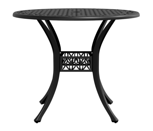 Mesa de jardín aluminio fundido negro Ø90x75 cm